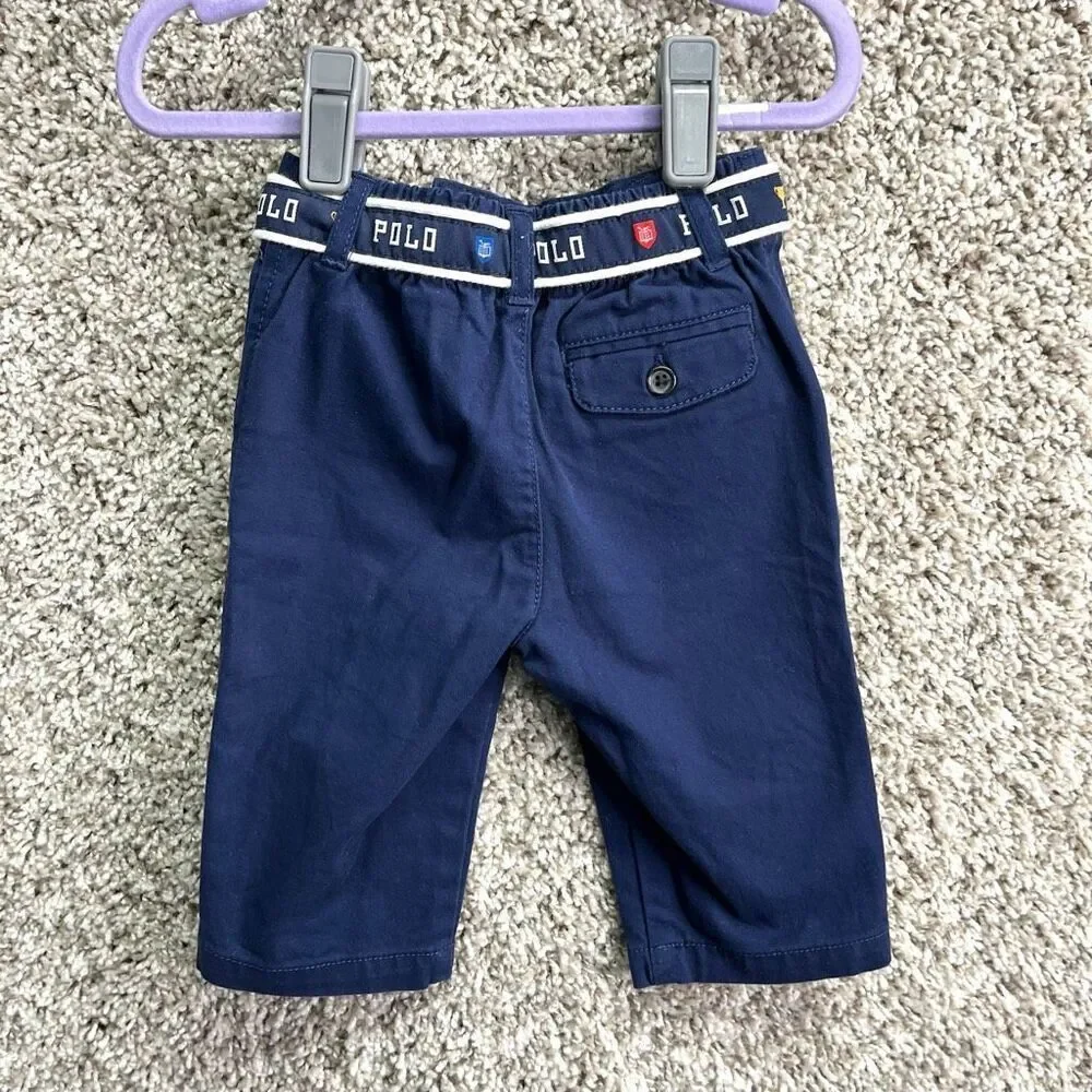 Ralph Lauren Pants Baby 6M Navy Blue Pant‎ with Belt